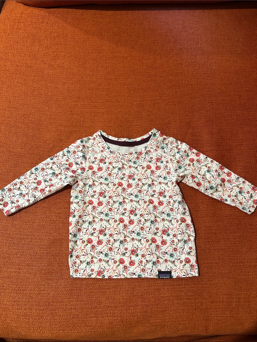 Patagonia Long-Sleeve Baby Tee with Floral Print